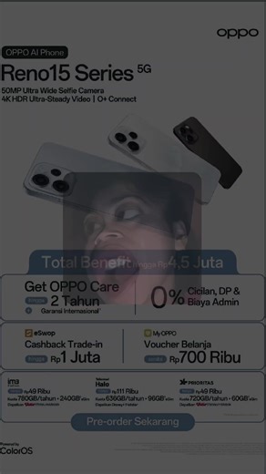 Pre-order OPPO Reno 15 Series dengan Hadiah Menarik