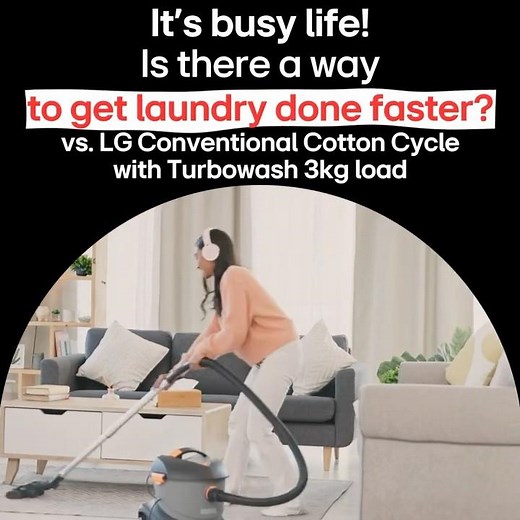 LG TurboWash™ 360⁰: Fast, deep cleaning in 39 mins with 4-way water jets to keep you moving