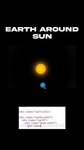 Earth Orbit Animation with CSS — Sun & Planet Motion Demo 🌍