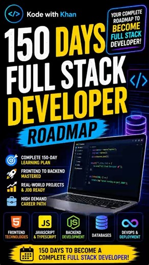 Full Stack Developer Roadmap 2026 | Complete 150-Day Learning Plan #fullstack #developer