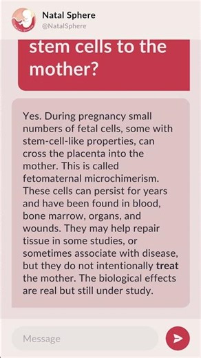 Does a fetus send stem cells to the mother?
