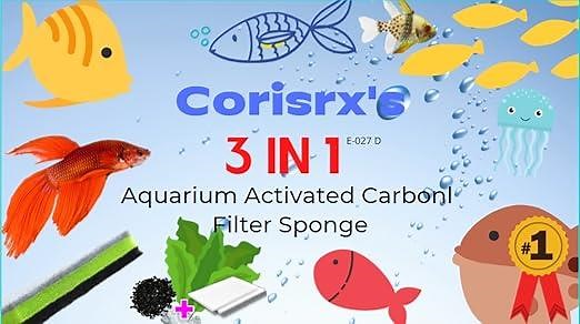 3IN1 Aquarium Filter Activated Carbon Foam Pads Bio Sponge