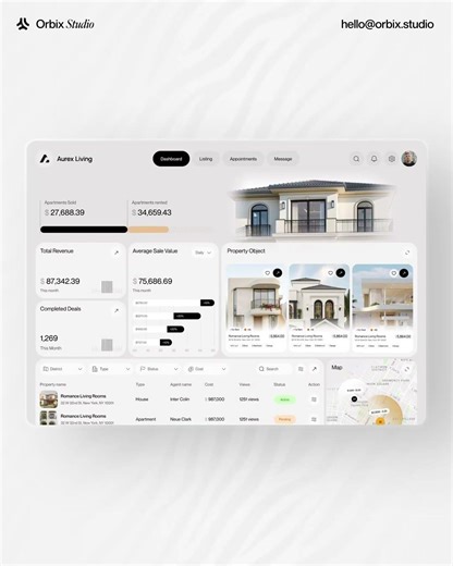 Modern Real Estate Dashboard UI Design | Luxury SaaS Platform in Figma