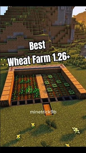 Minecraft Best Wheat Farm automatic Wheat Farm 1.26+ #minecraft #tutorial #viral #youtube #shorts