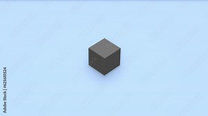 Abstract 3d render of disassembled and assembled cube shape in isometric view. Computer generated loop animation. 4K seamless motion design