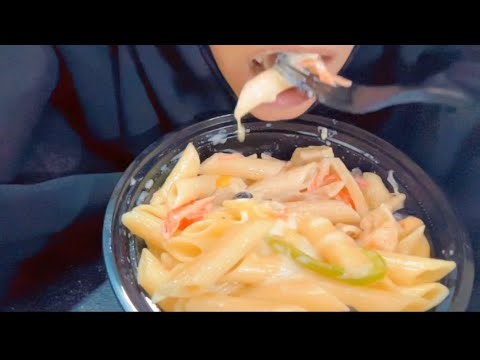 Satisfying Alfredo Pasta ASMR🍴|Creamy & Cheesy| No Talking | #asmr #eatingsounds #notalking #mukbang