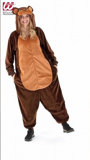 4558 - "PLUSH ONESIE BEAR" (hooded jumpsuit)"
