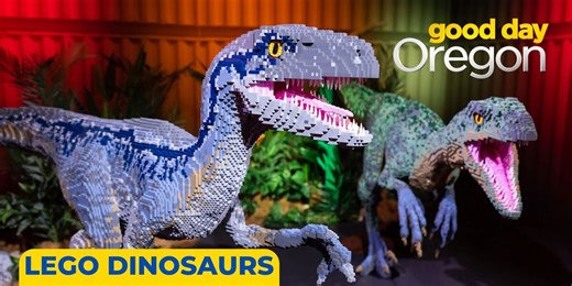 Larger-than-life LEGO dinosaurs at OMSI