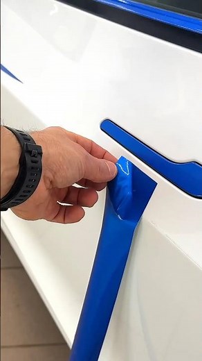 Tesla Model 3 – Blue Door Sill Wrap Using Scrap Vinyl 🔵🚗