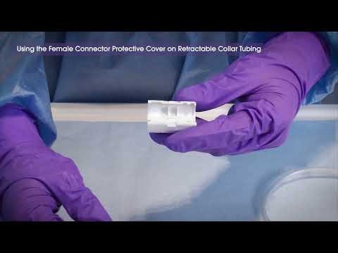 Using the Female Connector Protective Cover on Retractable Collar Tubing