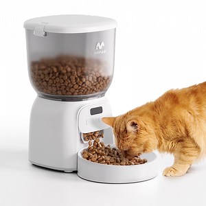 IMIPAW Automatic Cat Feeder, Programmable Pet Food Dispenser, LCD Display, Battery Operated, 6 Meals/Day