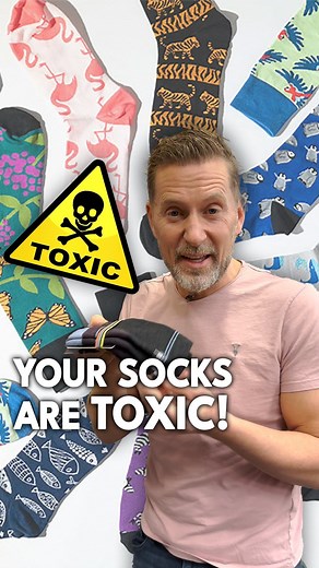 Warren Phillips on Instagram: "Toxic feet🦶...You might not think about it, but the kind of socks you wear matter - even the “healthy” wool options might be hiding some TOXIC secrets! 🧦 Many wool socks (a typically non-toxic material) can contain more plastic than wool, with materials like polyester and nylon! 🤯 Here’s why that’s a problem: ❌ It’s a chemical soup for your feet to “stew” in: Synthetic fabrics are loaded with toxins linked to c@ncer, hormone disruption, and infertility. ❌ Hot Zo
