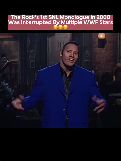 The Rock hosted Saturday Night Live for the first time on March 18, 2000, for Season 25, Episode 15. His first monologue is notable for featuring appearances from other World Wrestling Federation (WWF) superstars, Johnson has said the success of that episode is the reason he began receiving offers from Hollywood studios. #therock #tripleh #bigshow #mickfoley #wwf #snl #wrestling #fyp