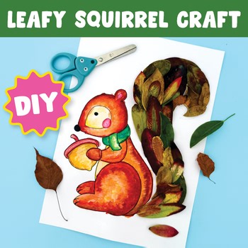 Fun Squirrel Fall Craft Printable Nature Leaves Woodland Animal Coloring Autumn