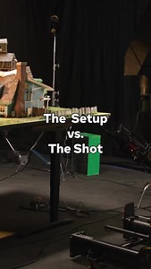 The setup vs the shot for our Hello Neighbor VR trailer production. 🏠 A small space, a big idea, and a team that loves the process as much as the result. Behind the scenes with our production team! 🎬 This is how we build shots at Scout House. We used a 24mm probe lens to get those tight immersive angles in our miniature set. #helloneighbor #cinematography #behindthescenes #productionstudio #probelens | Scout House