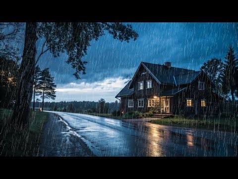 Deep Sleep & Mental Calm & Fall Asleep in 3 Minutes with Rainfall Sounds Sleep - Cabin Rain Night