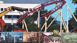 Demolition of the Hollywood Rip Ride Rockit begins at Universal Orlando