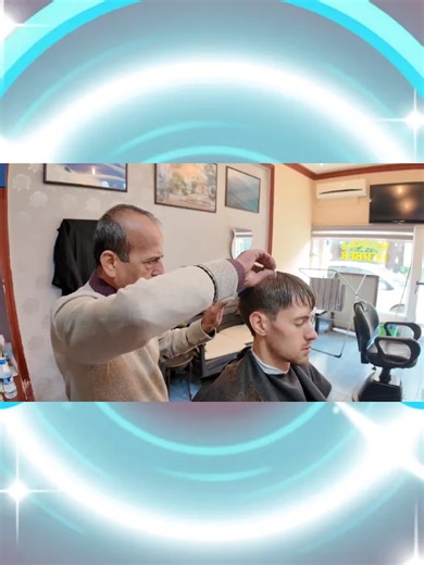 ASMR barber Mehmet doing haircut with his old touch and classic to make you all relaxing and sleeping 🇹🇷💤💆🎧💈🌌 #barber #asmrsounds #fyp #barbershop #massage