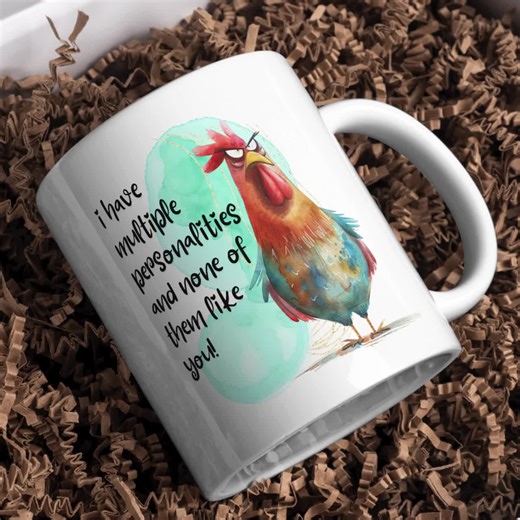 Angry Chicken PNG – Quirky Sublimation Design, Sarcastic Chicken Art, Funny Quote, Mug, Tumbler, Sassy Rooster Farm Animal SVG Clipart - Etsy