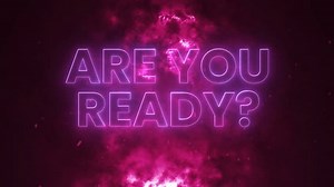 Glitch animation with "Are you ready?" text. Perfect for gaming. Featuring a futuristic, cyberpunk design with pixelated effects, neon colors, and static noise.