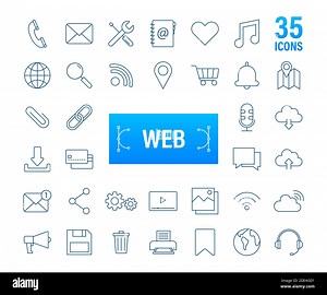 Web icon set. Business. Email icon. Video chat. Vector stock illustration Stock Vector Image & Art - Alamy