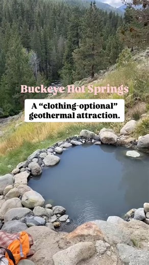 Explore California | Visit or Live on Instagram: "📍Buckeye Hotsprings | Details 👇 Buckeye Hotsprings 4.4 ⭐️⭐️⭐️⭐️⭐️ (35) Bridgeport, CA Featuring TT🎥//: californiaxcoasties 🧭 Mono County 🤩 Known for its scenic pools and cave-like setting. The hot springs feature 4–5 pools at the creek’s edge, plus two hillside pools fed by the source. A large pool sits beside the river, partially under a cave. 🫣 Clothing optional 🔥Don’t forget to follow @placestovisitincalifornia to find your next place t