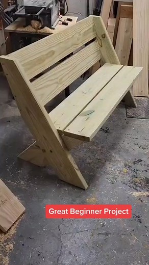 Outdoor Bench Build! #diywoodwork #diyproject #beginnerwoodworking #diybench #outdoorbench #outdoorfurniture #handmade #fyp #diyfurniture #parkbench