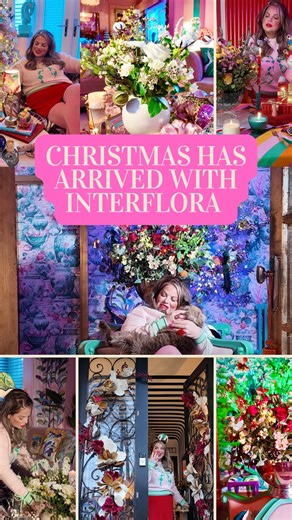 Ad Come on in — Christmas has officially arrived in Yorkshire! I’ve trimmed up and these @interflorauk fresh flowers are giving me all the festive feels! I love that every bouquet is handcrafted by a local Interflora florist. No factories, no production lines… just real artisans creating one-off festive loveliness. in my reception room I styled up a big, juicy red-and-green bouquet bursting with roses, berries and full festive drama. I’ve popped it in a giant champagne bucket because why not go 