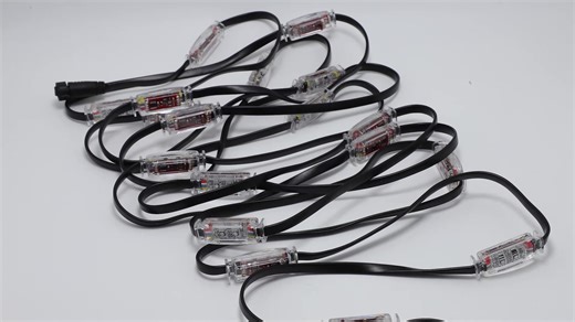 DC 24V Outdoor Addressable RGB LED Christmas Holiday Lights IP68 PVC Roof Point Trim Light Permanent Halloween Display 5-Year