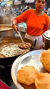 Indian Girl Assembling a Colossal Chole Bhature Platter #cholebhature #punjabifood #breakfast #food