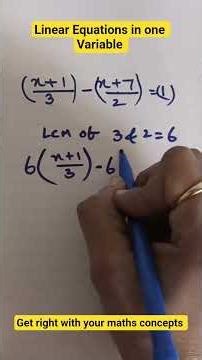 How to solve linear equations in one Variable #linearequations #mathconcepts #shorts #trending
