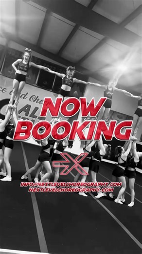 ❌ BOOKING IS NOW OPEN FOR SUMMER CHOREOGRAPHY! ❌ . This is your opportunity to work with the most successful choreography company in the industry—don’t miss out! . Level Up With: ❌ Cutting-edge routines from the world’s largest collection of Worlds & Summit champion choreographers, coaches, and industry pros ❌ Unmatched professionalism, including a full-time customer service team, easy online payments, and year-round support ❌ Proven results on the mat from the industry’s undisputed leader in ch