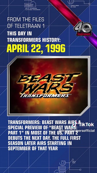 On this day in Transformers history Transformers Beast Wars first premiered! #Transformers40 #40YearsOneLegacy #BeastWars