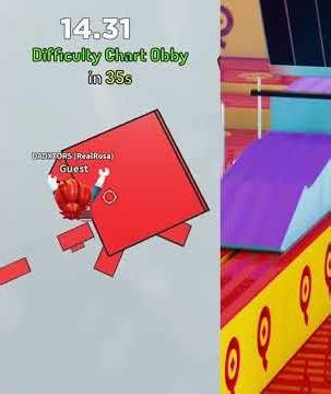 Completing Difficulty Chart Obby in 35 seconds! 😱.. #shorts