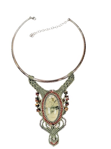 Handmade Macrame Necklace With Natural Prehnite - Etsy