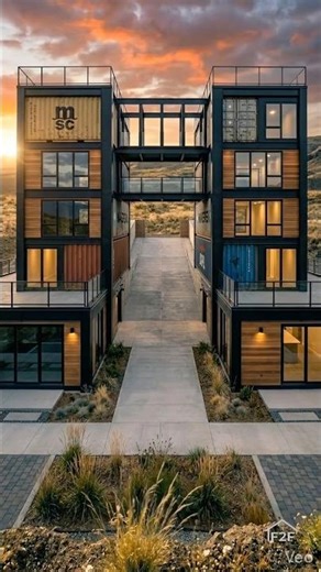 Two Container Towers Connected by a Skybridge | Cinematic Construction