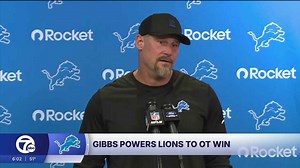 Lions come back to beat Giants in OT behind Gibbs' big day