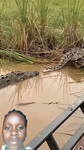 Unbelievable Predator Battle 😨 Python Coils Around Crocodile Neck 😯😱 #wildlife #animals #shorts #fyp
