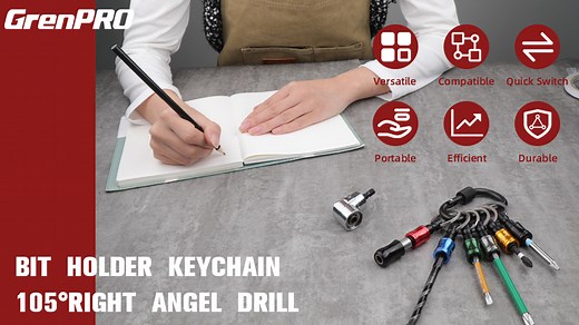 Watch Portable Bit Holder Keychain with Right Angle Drill on Amazon Live
