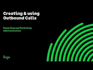 Sage CRM: Creating and using outbound calls