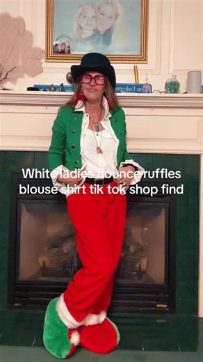 Chic White Ladies Blouse with Ruffles on Sale