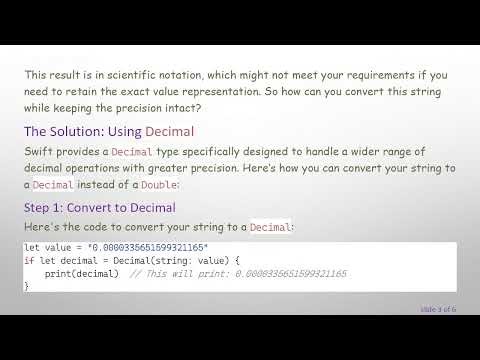 How to Prevent String to Double/Float Precision Loss in Swift 5