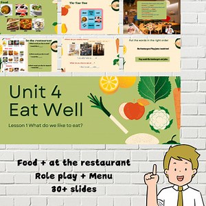 Power point Food - At the restaurant + role play game Grade 4 - Grade 7