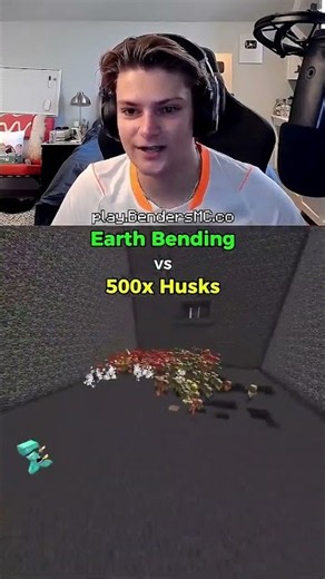 500 husks vs 1 earth bender on four elements minecraft server #avatar #bendersmc #earthbender