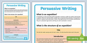 Persuasive Writing Structure Year 5 Display Poster