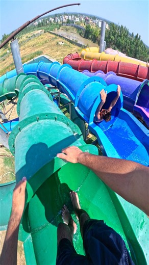 Bella ciao water slide race challenge pov # viral# shorts # popular # just funn# entertainment