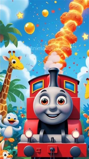 Smiling Train and Magical Volcano Eruption for Kids ❤️