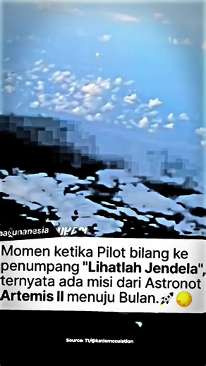 Beruntung banget bisa liat peluncuran Artemis 2 dari pesawat! Video tersebut direkam oleh seorang penumpang wanita bernama Kim, seorang guru matematika SMA asal New Jersey, melalui jendela pesawat komersial United Airlines. Waktu & Lokasi: Kejadian ini berlangsung pada 1 April 2026 (waktu setempat), bertepatan dengan peluncuran misi Artemis II dari Kennedy Space Center, Florida. Rute Pesawat: Kim sedang dalam penerbangan pulang menuju New Jersey. Pilot pesawat tersebut rupanya cukup kooperatif d