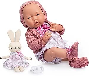 JC Toys La Newborn Royal Collection | Anatomically Correct Real Girl Baby Doll | 15" All-Vinyl Baby Doll | Designed by Berenguer Made in Spain | Ages 2+ | Pink Gift Set