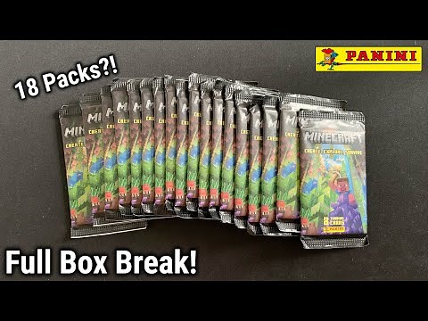 FULL BOX Opening (18 Packs!) - Panini Minecraft Create, Explore, Survive Trading Card Collection!